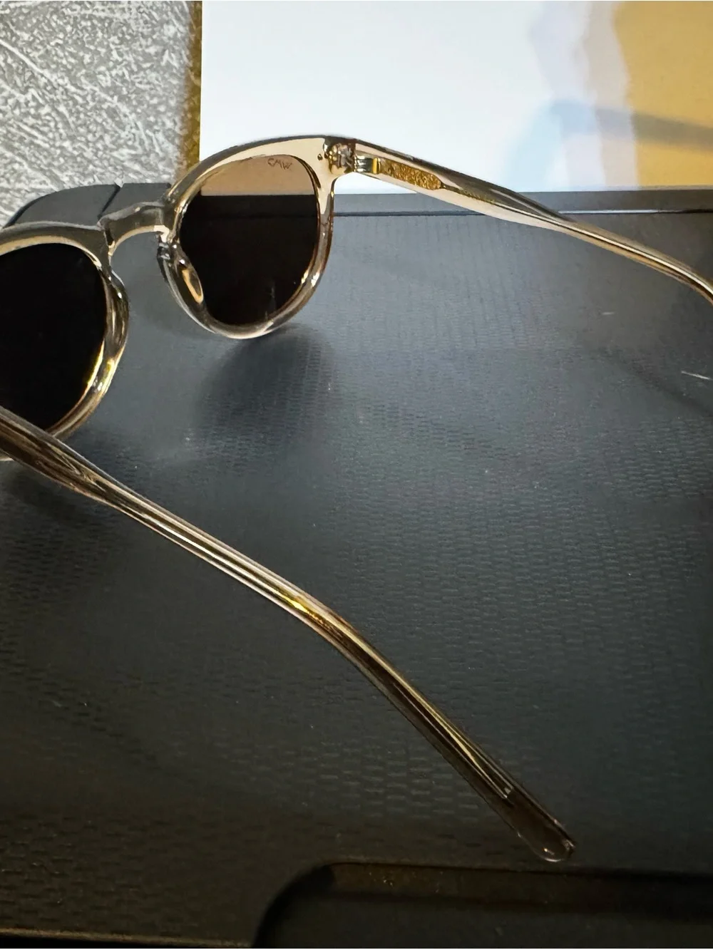 WMP Eyewear Tate Round Sunglasses in Light Crystal Brown